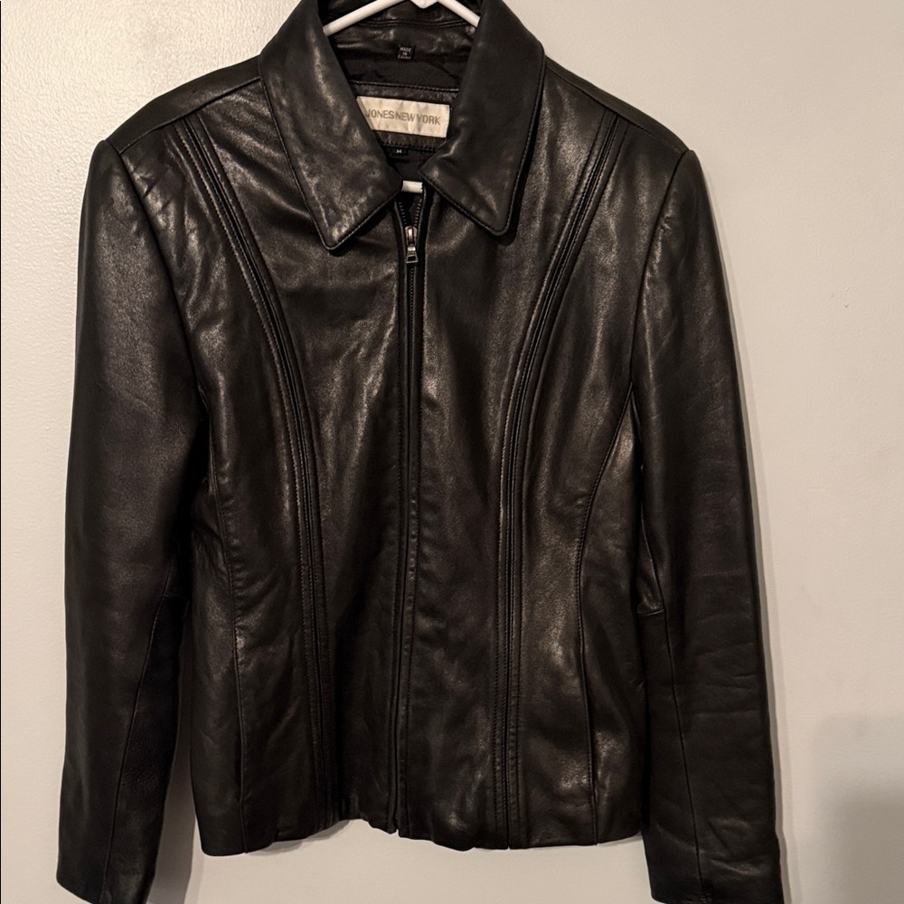 Y2K Jones New York Classic Black Leather Jacket - Picture 10 of 10